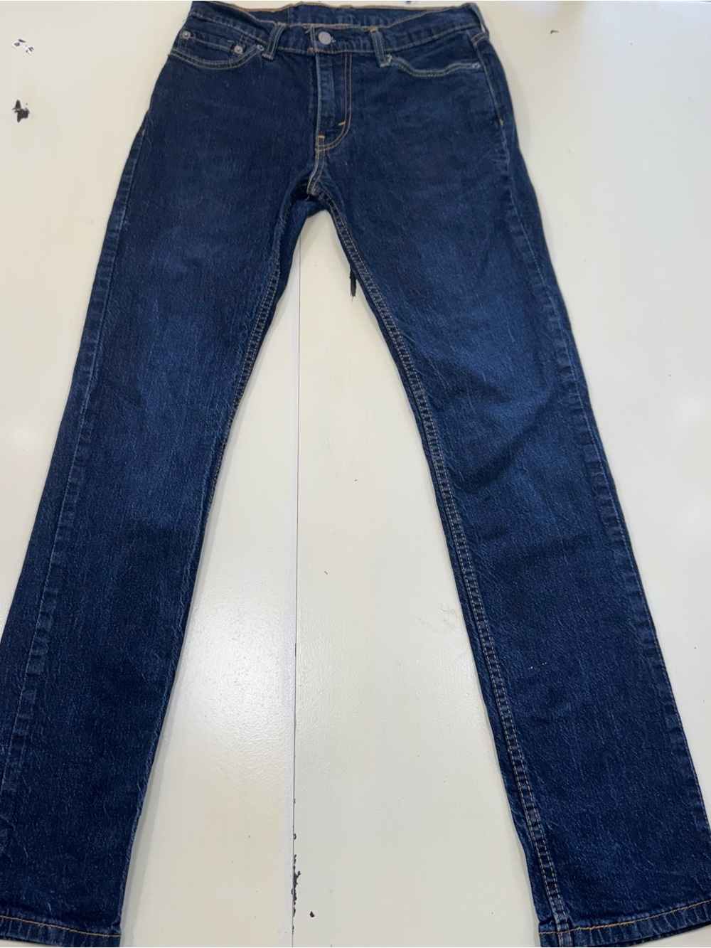 Men's Dark Blue Straight-Leg Jeans